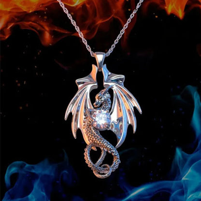 2022 New Carved Three-Dimensional Dragon-Shaped Bright Diamond Symbolic Necklace of Eternal Love