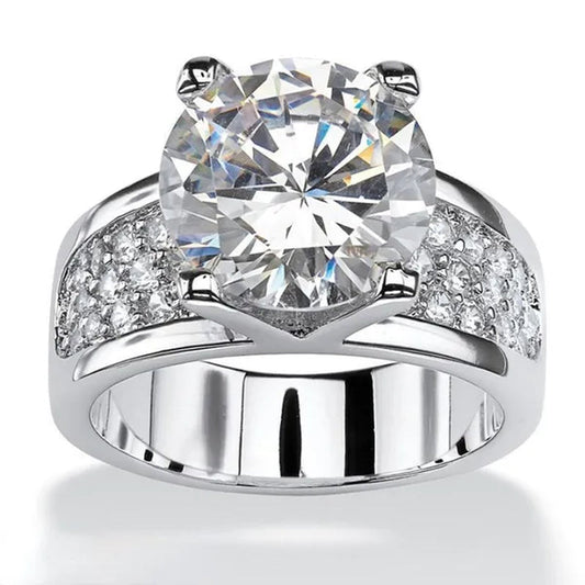 Trendy 4 Prong Setting 2 Ct Diamond Rings for Women Engagement Wedding Rings Proposal Gift