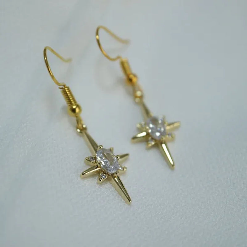 Luxury18K Gold Plated Golden Earrings for Women Fashion 925 Sterling Silver Zircon Stud Line Earrings for Girl Jewelry Gift