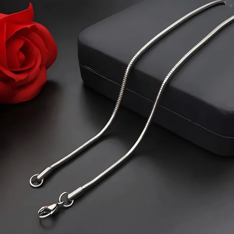 Stacked Jewelry 2mm Snake Chain Gold Plated 925 Sterling Silver Necklace for Women