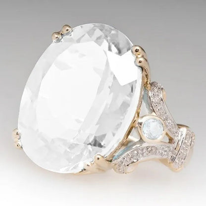 Fashion Gold Plated Plated Goose Egg Sapphire Women Wedding Engagement Ring