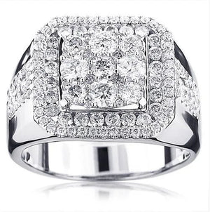 Men's  White Diamond 925 Sterling Silver Ring Gifts