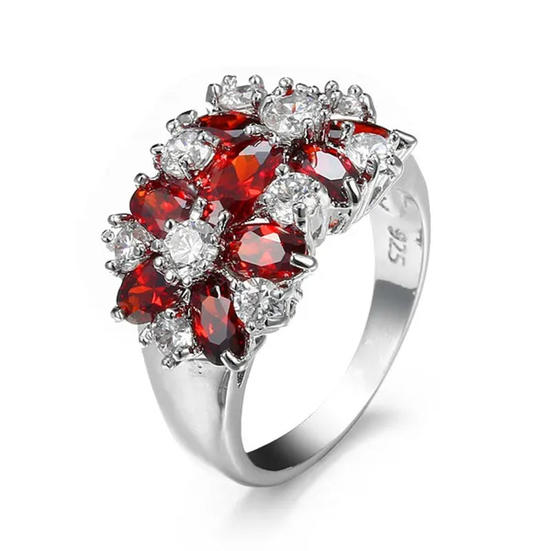 Fashion Women 925 Sterling Silver Sapphire & White Topaz Gemstones Rings Size 6 7 8 9 10