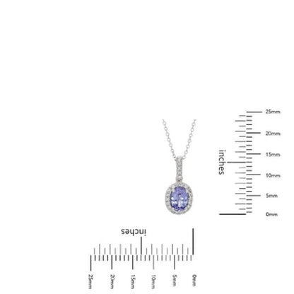 Genuine Tanzanite and 0.11 CT. T.W. Diamond Pendant in 14K Gold