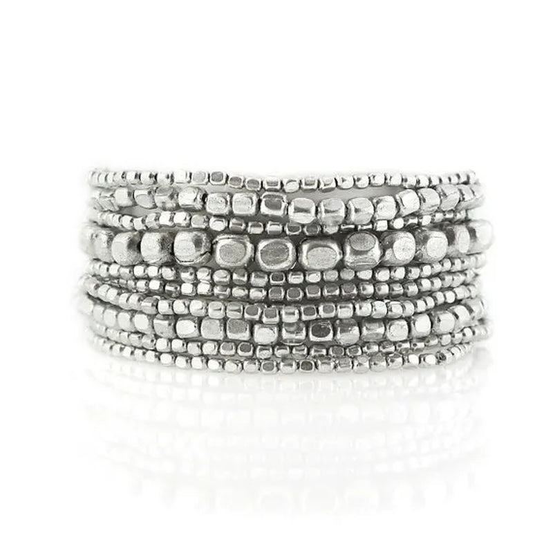 Silver Bead Bracelet Silver Bracelet Bead Bracelet Stretch Bracelet Stacking Bracelet  Beaded BraceletYoga Bracelet