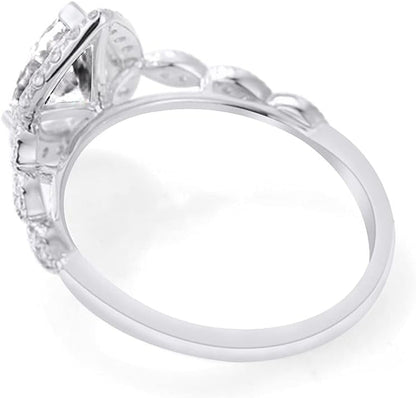 925 Sterling Silver Teardrop Infinity Design, Center 12X8MM (2.75 Ct) Pear Cut Moissanite Lab Created Diamond Engagement Promise Ring Jewelry for Women Gifts for Her (3.25 Ct)