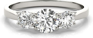 14K White Gold Lab-Grown Diamond 3 Stone Wedding Engagement Ring (1.00 Cttw, I-J Color, VS2-SI1 Clarity)
