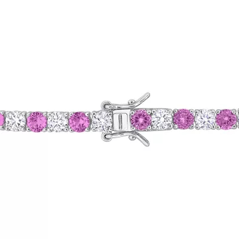 Created Gemstone Tennis Bracelet in Sterling Silver, 7.25"