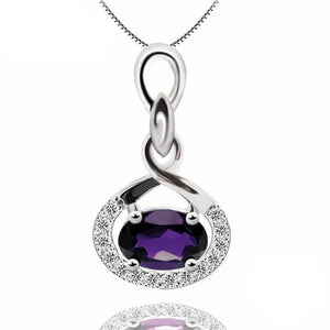 Majesty Diamonds MDS170151 0.66 CTW Oval Purple Amethyst Infinity Pendant Necklace in .925 Sterling Silver