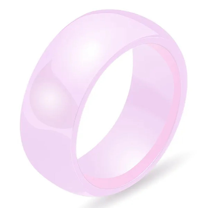 8mm Wide Simple Style Ceramics Ring Women Men Fashion Couple Jewelry Black / White / Pink Exquisite Cute Fine Rings Lover Wedding Band From Milkle Gift
