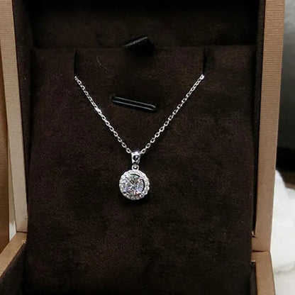 Classic 4 Prong Setting Moissanite Solitaire Diamond Pendant Necklace for Women Engagement Party Jewelry Gifts