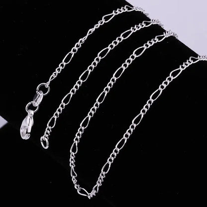 Promotion 925 Sterling Silver 2mm Chunky Figaro Men/women's Chain Necklace