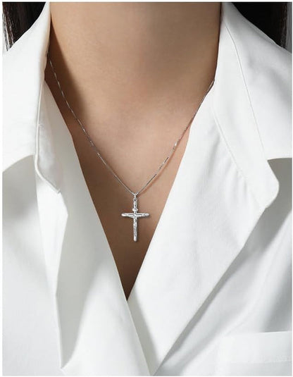 925 Sterling Silver Crucifix Pendant Necklace for Women, Jesus Christ on INRI Cross Necklace