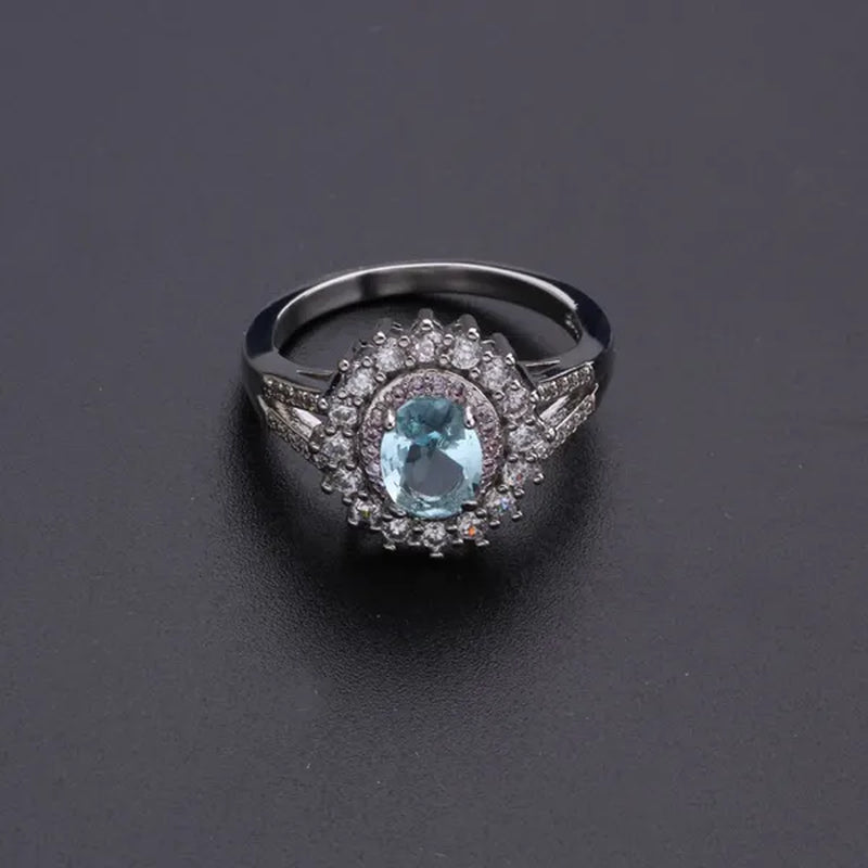 Ladies Luxury Wedding Accessories, Copper Inlaid Large Emerald Topaz Fancy Gemstones and Diamonds Women'S Wedding Rings, Party Banquet Business Casual Accessories, Wedding Rings, Anniversary Gifts