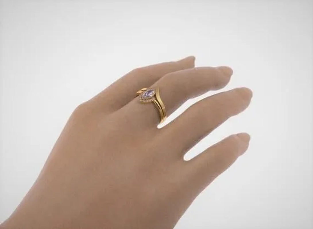 2Pcs/Set Latest Geek Love Quality Bride Ring Set Jewelry Natural Rubyzircon V-Shaped Ring Set Geek Ring Set Wonderous Woman Ring Romantic Bride Wonderful Engagement Wedding Ring Set Anniversary Promise Ring Christmas Gift Jewelry Size US5-11