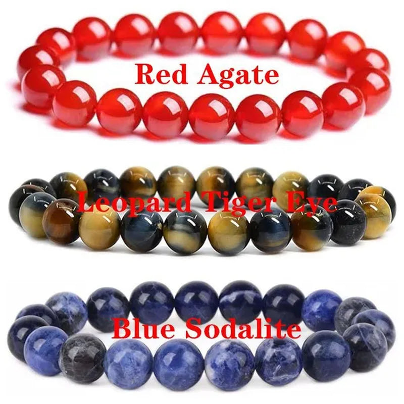 6Mm 8Mm Natural Stone Chakra Beaded Charm Bracelets Tiger Eye Amethyst Lapis Lazuli round Beads Bracelet Women Yoga Jewelry