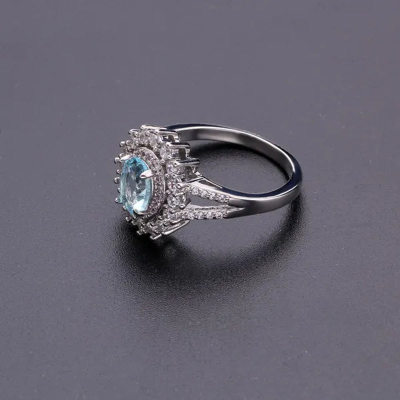 Ladies Luxury Wedding Accessories, Copper Inlaid Large Emerald Topaz Fancy Gemstones and Diamonds Women'S Wedding Rings, Party Banquet Business Casual Accessories, Wedding Rings, Anniversary Gifts