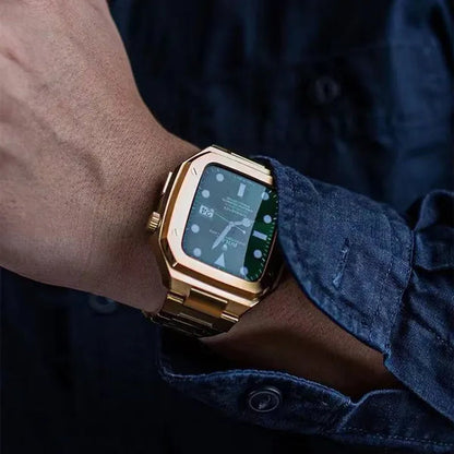Metal Case for Apple Watch Steel Protective Case Shell Cover Strap with Band Bracelet For Apple Watch Series 9 8 7 6 SE 5 For Iwatch Series 9 8 7 6 44mm 45mm