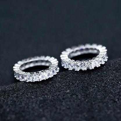 For Beauties! 1PC  Pave Setting Square Heart Oval T-Shape Simulated Diamond CZ Eternity Band Engagement Wedding Stone Rings