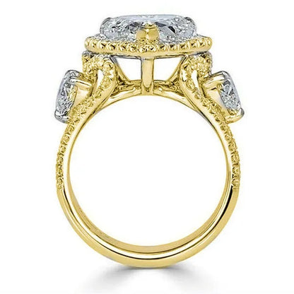 Elegant Beautiful Woman Fashion Exquisite 925 Sterling Silver Natural White Sapphire Gemstone Diamond Love Heart Ring Noble Princess Proposal Engagement Wedding Jewelry Anniversary Gift Birthday Party Accessories Christmas Gift Size US4-12 Bague Femme