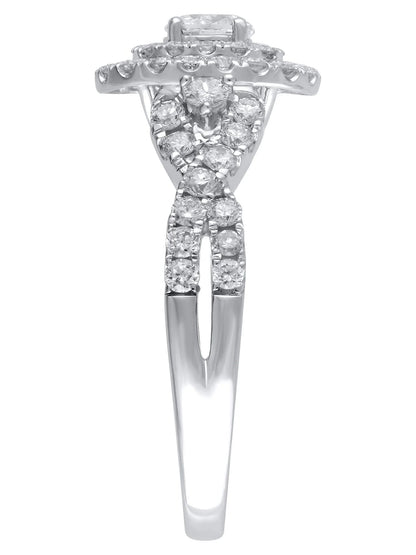 1 Carat T.W. (I2 Clarity, H-I Color)  Oval Cut Diamond Engagement Ring in 10Kt White Gold, Size 7