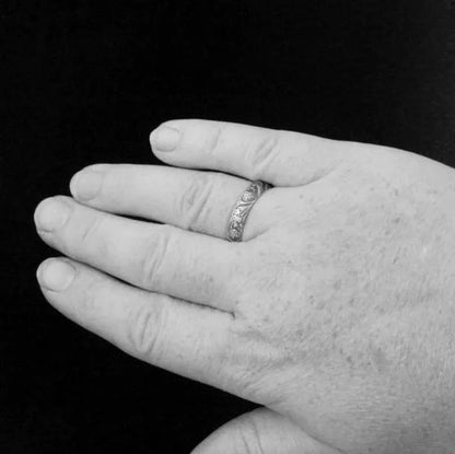 2Pcs Retro 925 Pure Silver Engagement Wedding Anniversary Set Ring Size 6-10