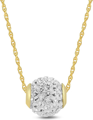 10K Crystal Slide Ball Pendant Necklace, 18", (Previously Amazon Collection)