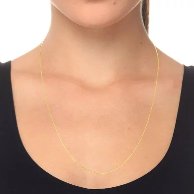 Adjustable Snake Chain Necklace, .80Mm in 14K Gold