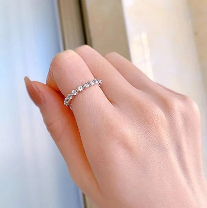 Fashion Bride Jewelry Luxury 925 Sterling Silver Ring Full Eternal Moissanite Diamond Rings for Women Proposal Wedding Engagement Anniversary Party Band Gift