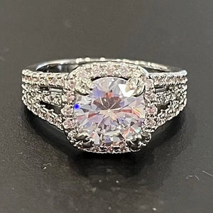 Exquisite 925 Sterling Silver Diamond Rings for Women Bridal Wedding Ring Jewelry Valentine'S Day Proposal Gift