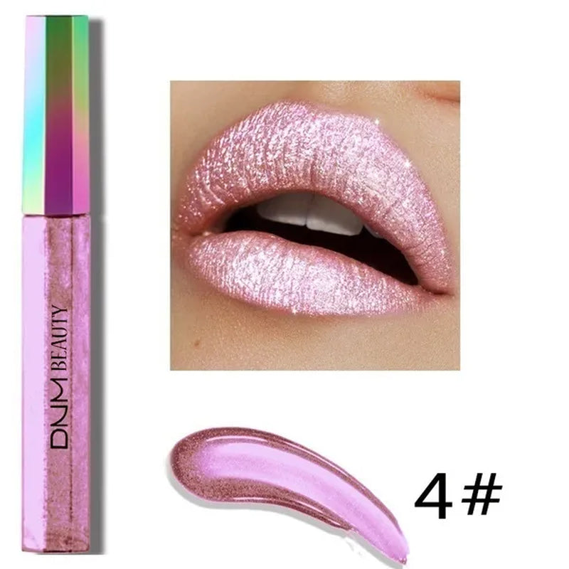 Super Girl 12 Color High-fashion Chameleon Metal Matte Metallic Waterproof Lipgloss Liquid Lipstick  Shimmer Diamond Glitter Pearl Colour Lip Gloss Lip