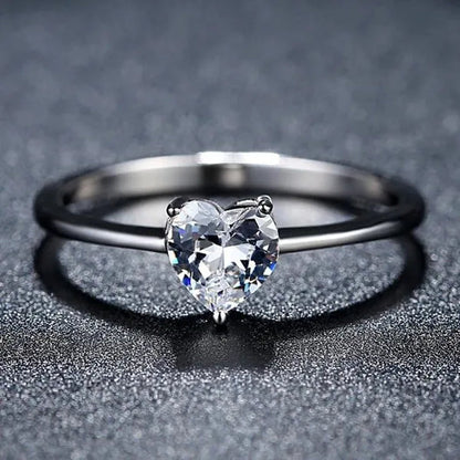 Luxury Cut Mystic Fire Rainbow Topaz Cocktail Rings White Sapphire Heart-shaped Rings Gold-plated Fashion New