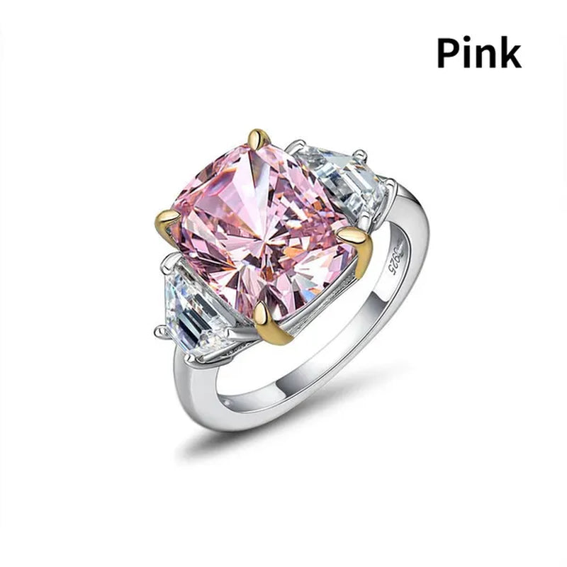 Radiant Cut Classic Sapphire Diamond White Ring Engagement Ring