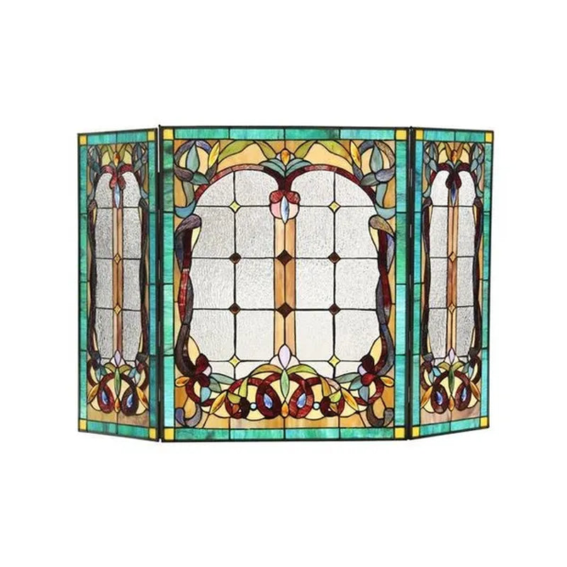 Chloe Lighting CH3F375VG44-GFS Lucian, Tiffany-Style 3Pcs Folding Victorian Fireplace Screen - 44 x 28 in.