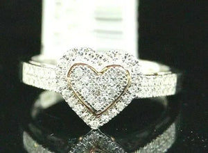 luxurious Exquisite Fashion Solid 925 Sterling Silver Natural Heart White Sapphire Ring Bride Romantic Wedding Anniversary Gift Princess Engagement Diamond Jewelry Christmas Gift Size 4-12