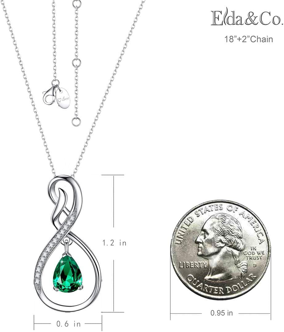 Birthday Gifts Wife Mom Forever Love Infinity Necklace for Women 925 Sterling Silver June July Birthstones Pearl Purple Alexandrite Ruby Jewelry Gifts for Her