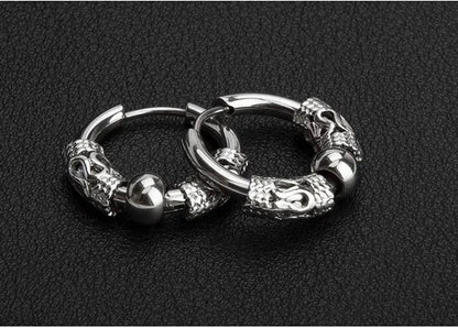 1 Pair Mens Womens Vintage Huggie Hoop Earrings Surgical Stainless Steel 14Mm Hip Hop Punk Earrings Silver Black Hypoallergenic