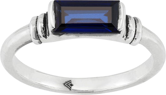 'Mediterranean Blue' Sterling Silver Lab-Created Sapphire Ring