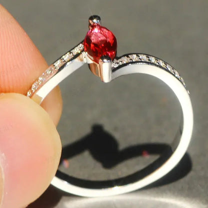 Eye Silver Anniversary Statement Multilayer Crown Eye Ring Natural Gemstones Ruby Ring Wedding Bride Engagement Band Charm Party Ring Jewelry