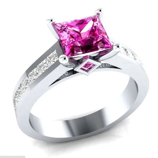 New Women Fashion noble  Ruby Ring Gold-plated Jewelry Engagement ring
