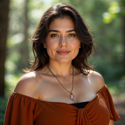 Natural Amethyst Necklace for Women - February Birthstone Necklace for Women - Designer Pendant Necklace - 40-60 Carat Amethyst, Antique Bronze Chain