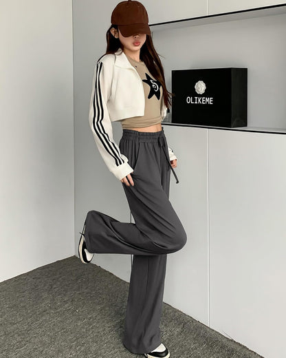 Womens Wide Leg Pants Loose Sweatpants High Waist Stretchy Comfy Athletic Casual Lounge Pants with Pockets