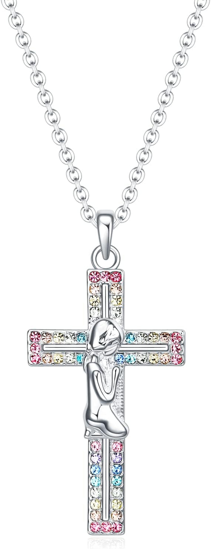 Baptism Cross Necklace for Women,First Communion Gold Cross Necklaces Jewelry Gifts for Women