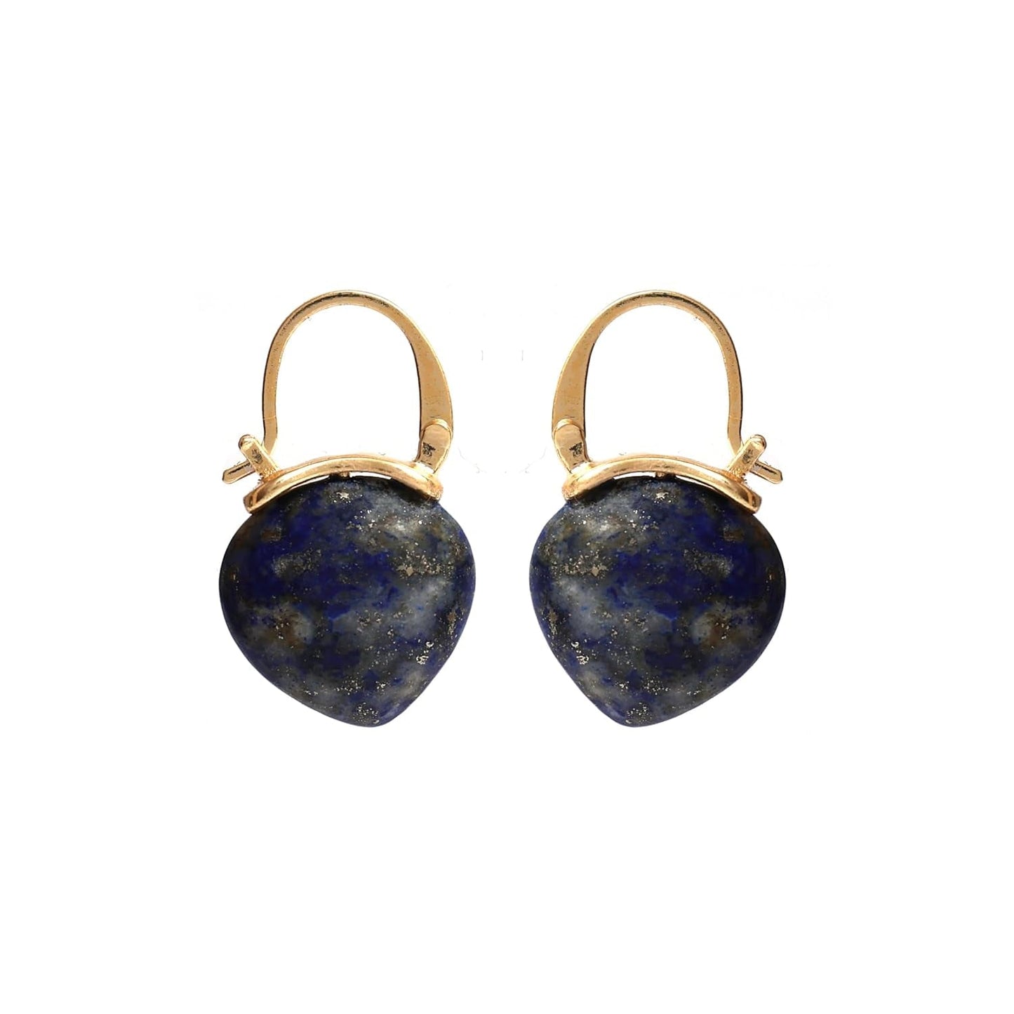 Gempires Lapis Lazuli Hoop Earrings for Women, Drop Earrings, September Birthstone, Trendy, Dangling, 15Mm Pear Shape Crystal, 14K Gold Plated Jewelry