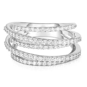 Multilayer Design Cubic Zirconia Stacking Ring Engagement Wedding Ring for Women Jewelry