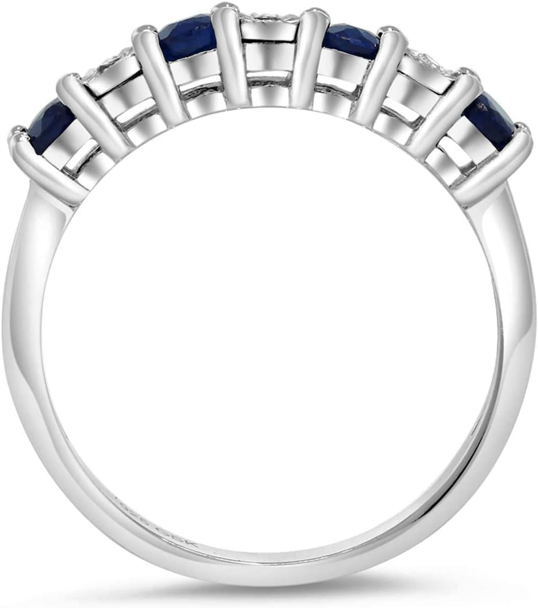 925 Sterling Silver Blue Sapphire & White Diamond Engagement Ring for Women | Wedding Ring for Women | Available in Size 5, 6, 7, 8, 9