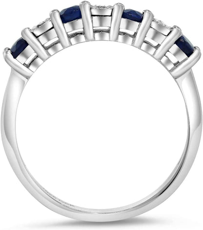 925 Sterling Silver Blue Sapphire & White Diamond Engagement Ring for Women | Wedding Ring for Women | Available in Size 5, 6, 7, 8, 9