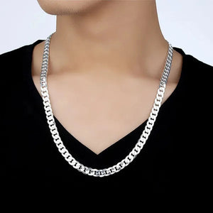 Fine Jewelry 925 Sterling Silver Necklace for Women Men 8MM Hip Hop Necklace