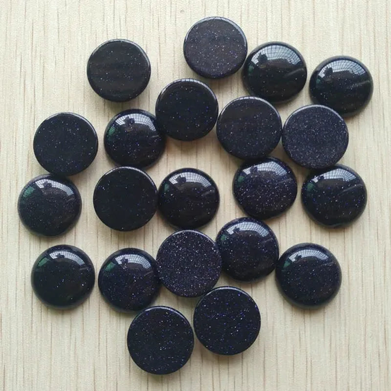 10pcs/lot 20mm Natural Gem Stone Pink Quartz Opal Malachite Tiger Eye Natural Stone Lapis Lazuli Mixed Round Cabochon 20mm DIY Jewelry Findings Accessories