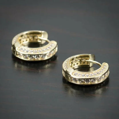 Mens Earrings Jewelry Trendy Silver Plated & Gold Earring Men Women Micro Pave Lab Diamond Hoop Earring Daily Casual Party Gold Earrings Silver Earrings